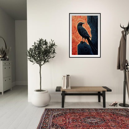 Wise Raven Wooden Framed Poster
