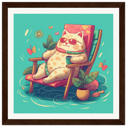 Me-ow Time Matte Paper Wooden Framed Poster
