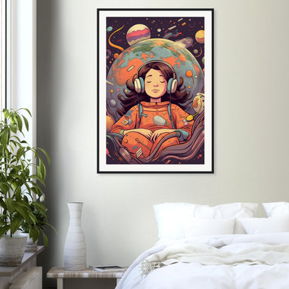 Star Girl Matte Paper Wooden Framed Poster