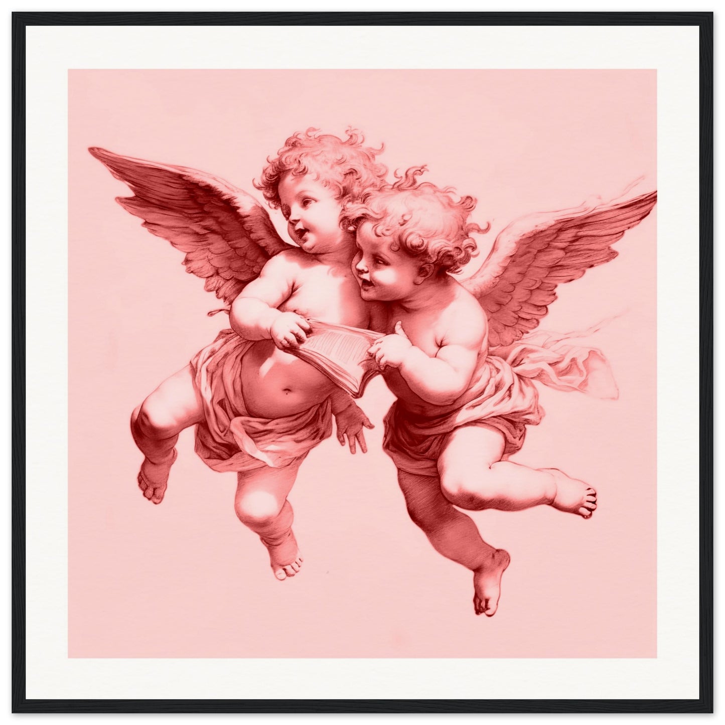 Cherubs Matte Paper Wooden Framed Poster