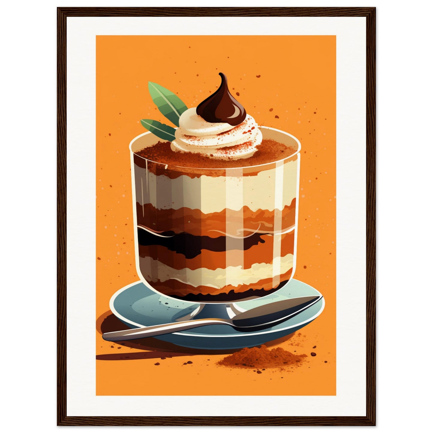 Tiramisu Wooden Framed Poster