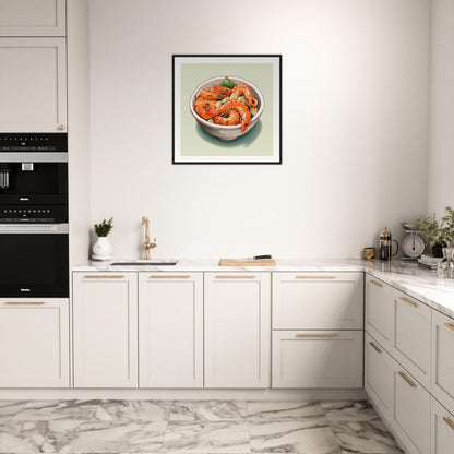 Chines Prawn Wooden Framed Poster