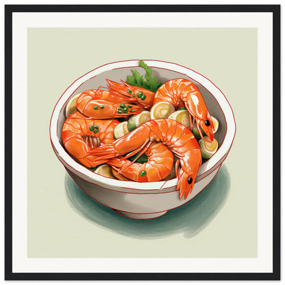 Chines Prawn Wooden Framed Poster