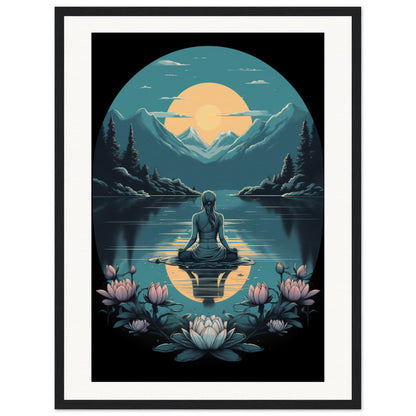 Tranquility Lotus Matte Paper Wooden Framed Poster