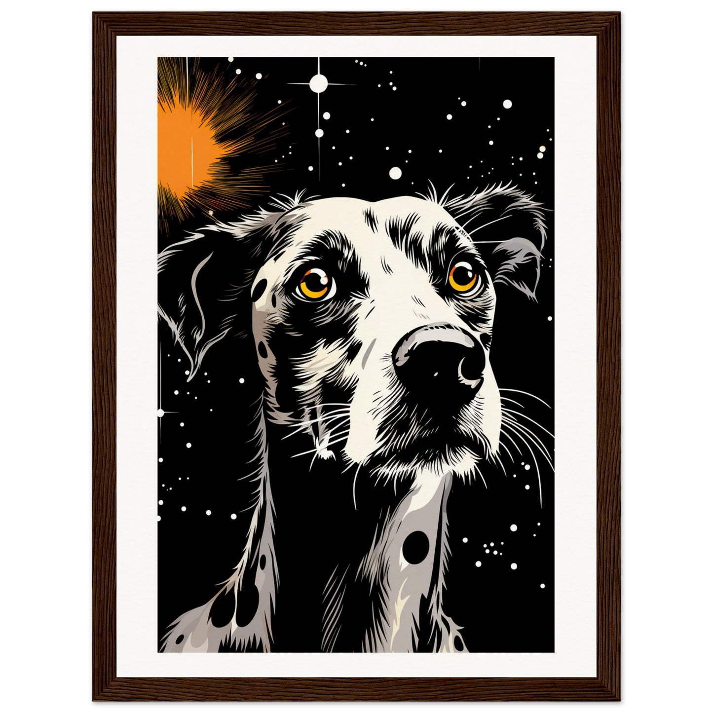Dog Star Matte Paper Wooden Framed Poster