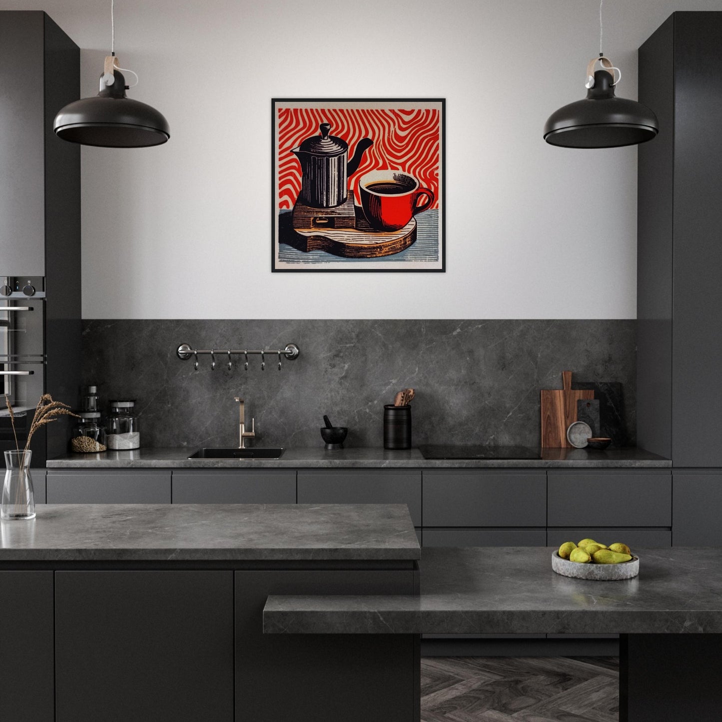 Morning Coffee-Quality Matte Paper Wooden Framed Poster