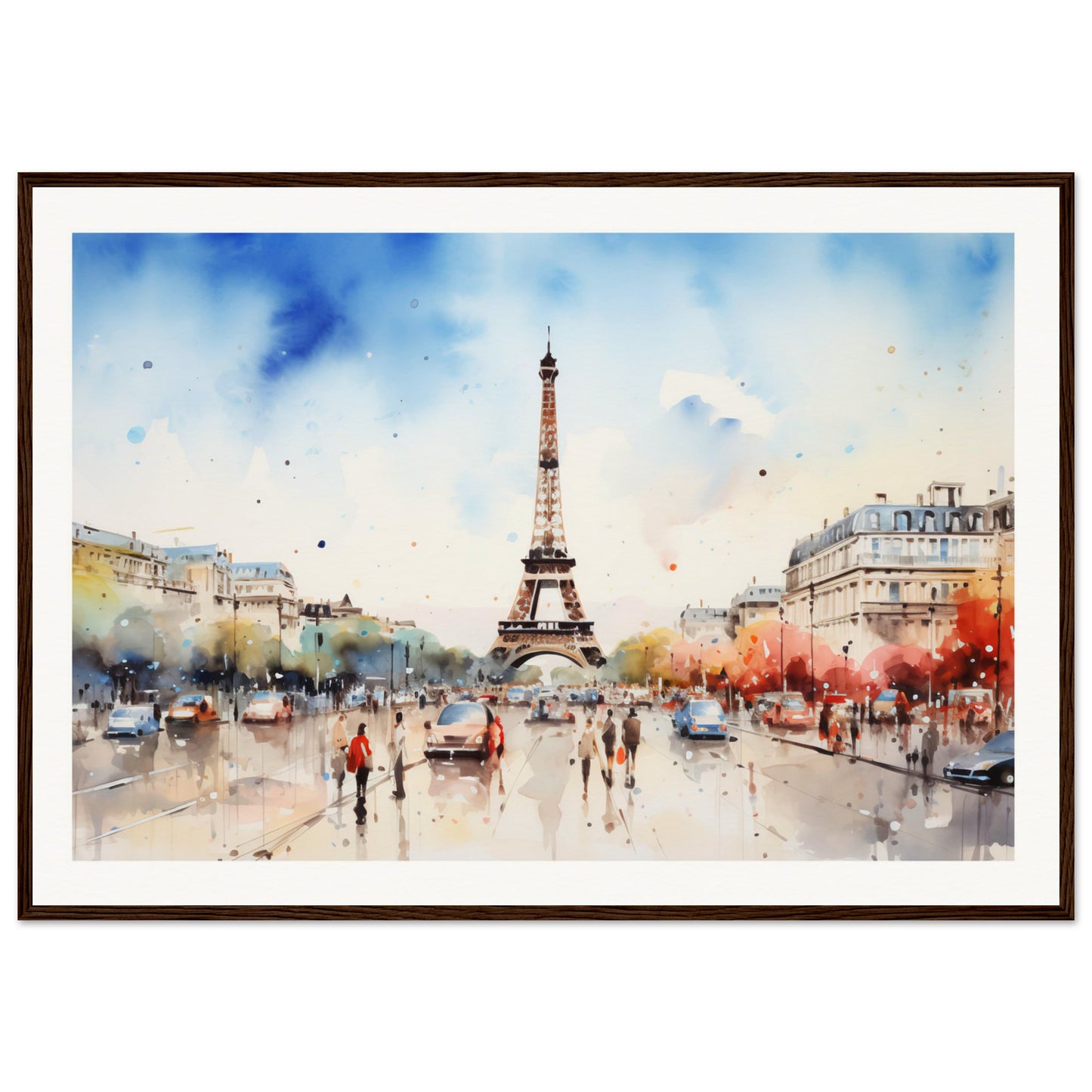 Spring Time in Paris Wooden Framed Poster