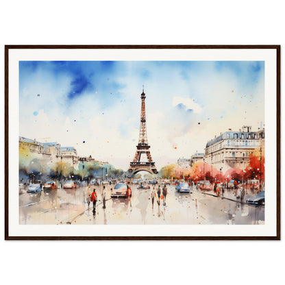 Spring Time in Paris Wooden Framed Poster