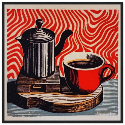 Morning Coffee-Quality Matte Paper Wooden Framed Poster