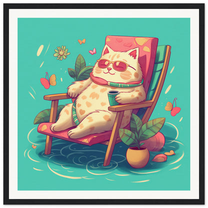 Me-ow Time Matte Paper Wooden Framed Poster