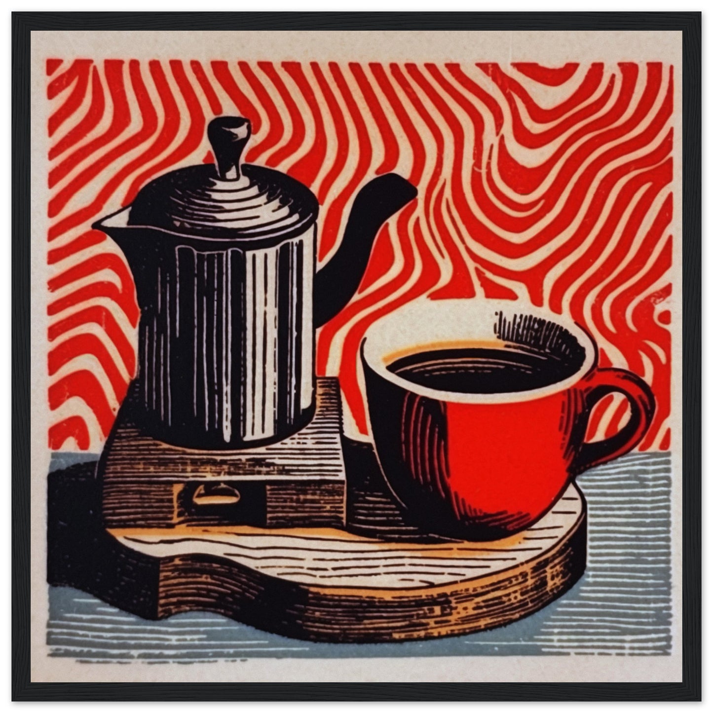 Morning Coffee-Quality Matte Paper Wooden Framed Poster