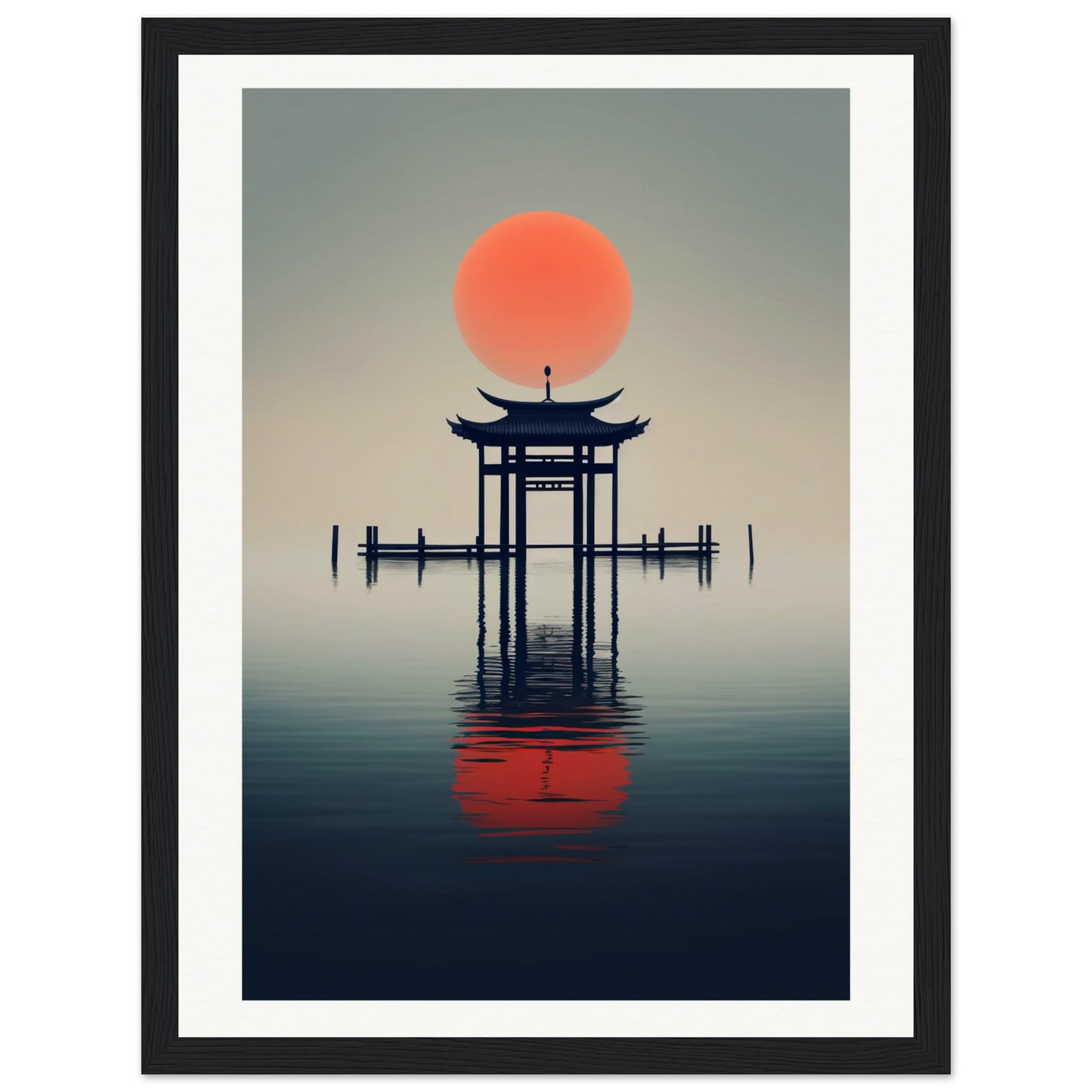 Pagoda Matte Paper Wooden Framed Poster