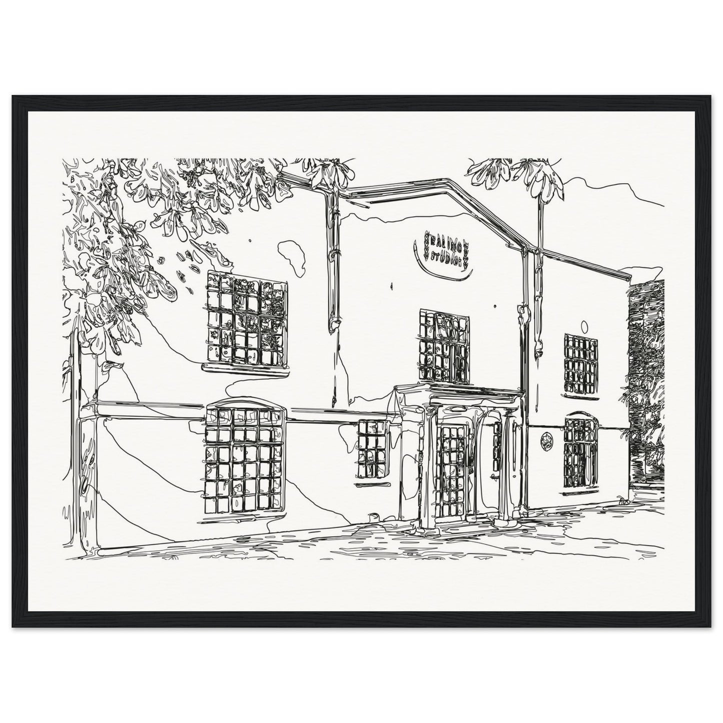 Ealing Studios Sketch Wooden Framed Poster