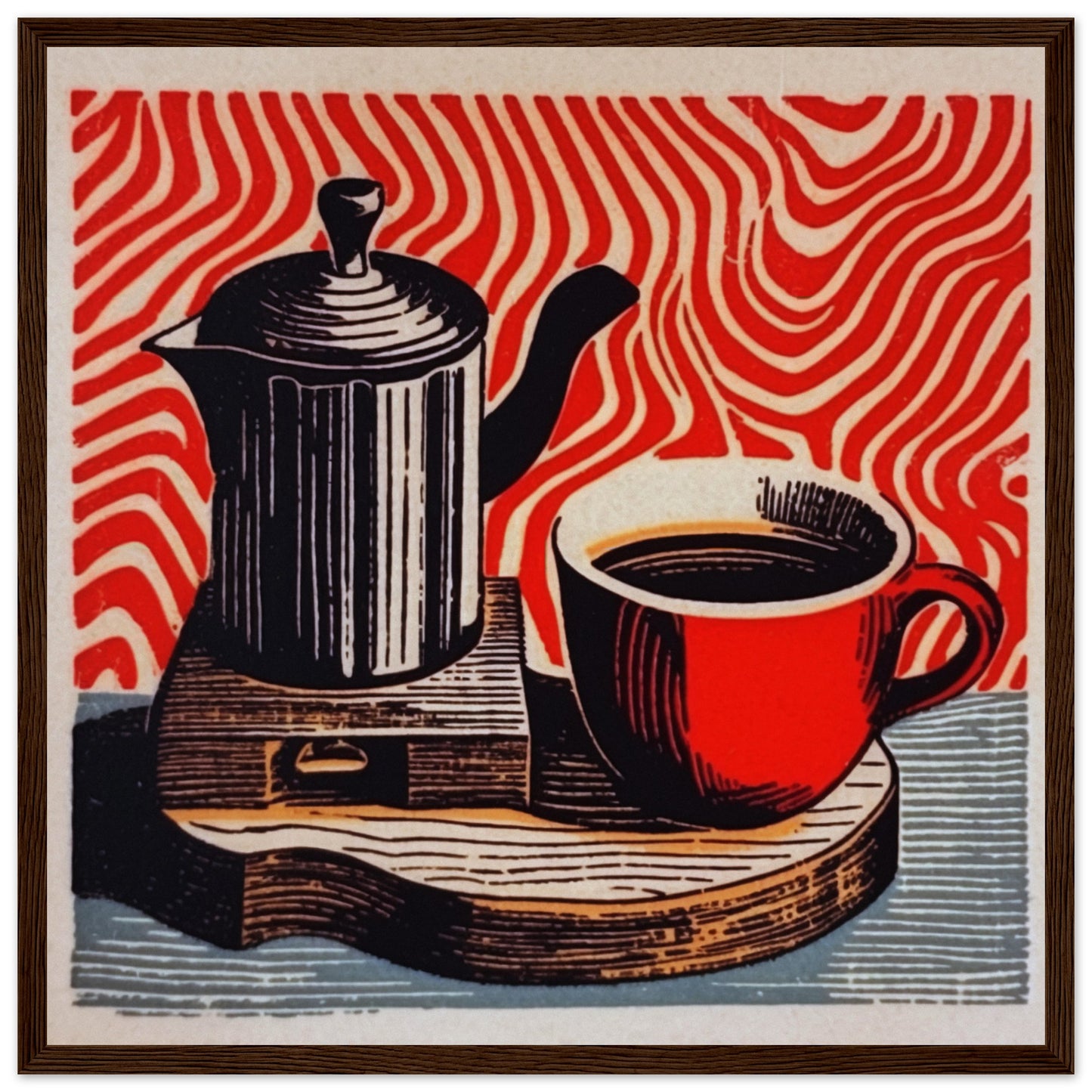 Morning Coffee-Quality Matte Paper Wooden Framed Poster