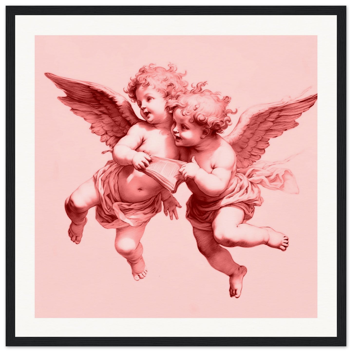 Cherubs Matte Paper Wooden Framed Poster