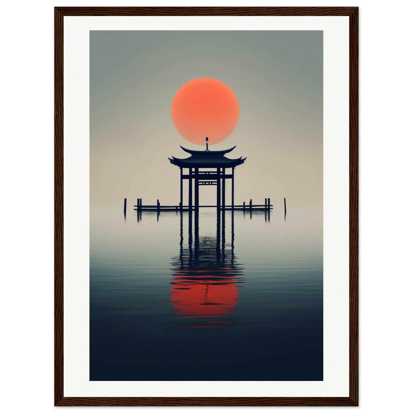 Pagoda Matte Paper Wooden Framed Poster