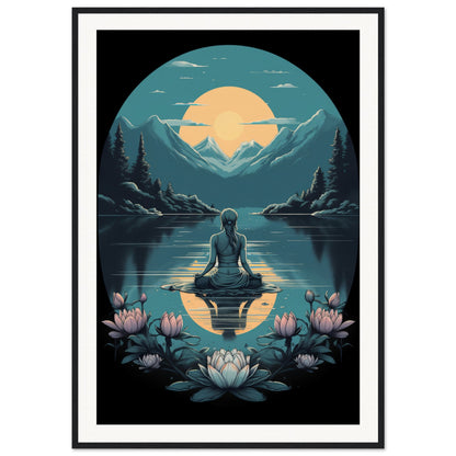 Tranquility Lotus Matte Paper Wooden Framed Poster