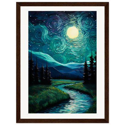 Starry Night Wooden Framed Poster