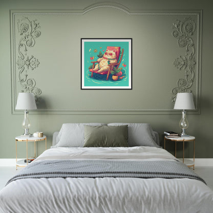 Me-ow Time Matte Paper Wooden Framed Poster