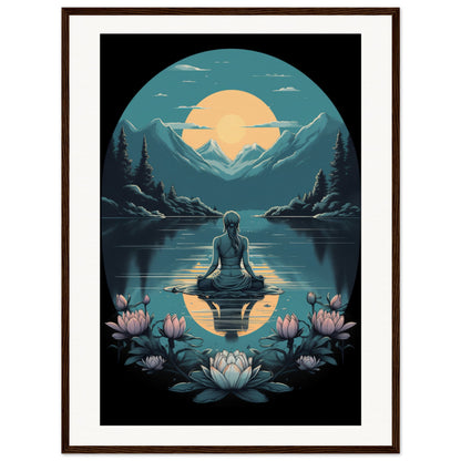 Tranquility Lotus Matte Paper Wooden Framed Poster