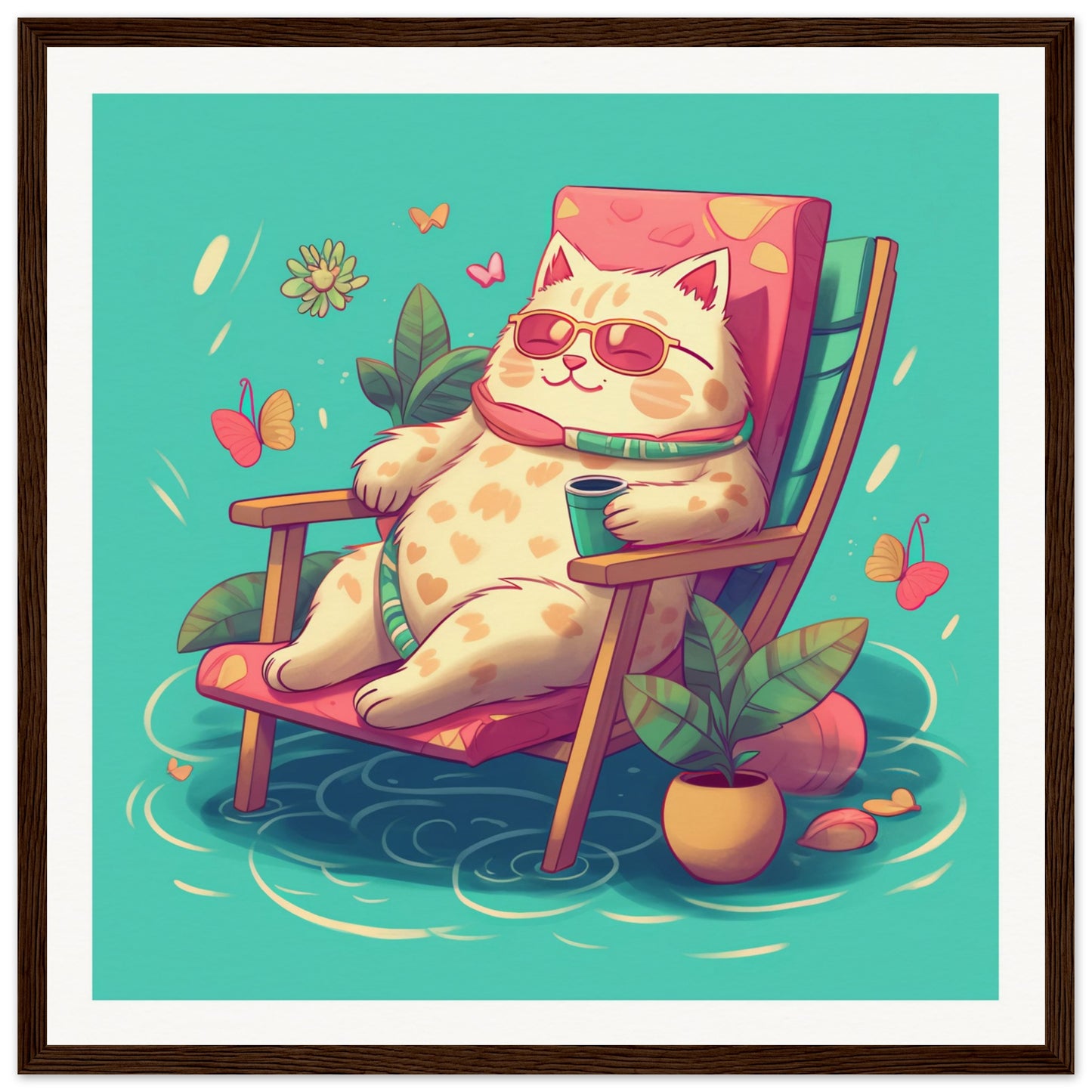 Me-ow Time Matte Paper Wooden Framed Poster
