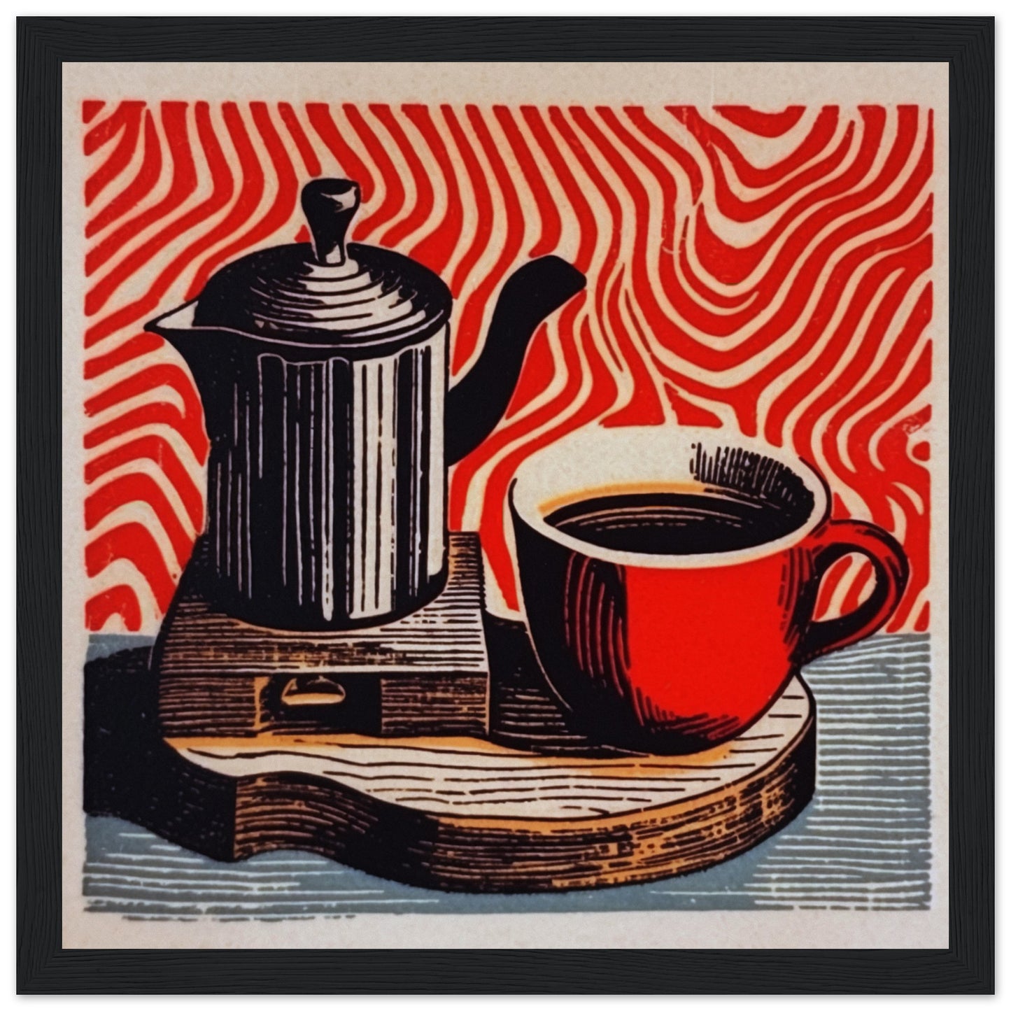 Morning Coffee-Quality Matte Paper Wooden Framed Poster