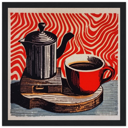 Morning Coffee-Quality Matte Paper Wooden Framed Poster