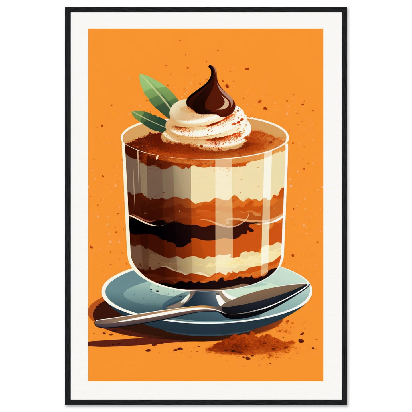Tiramisu Wooden Framed Poster