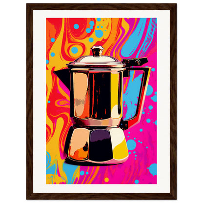 Espresso Pop-a-chino Wooden Framed Poster