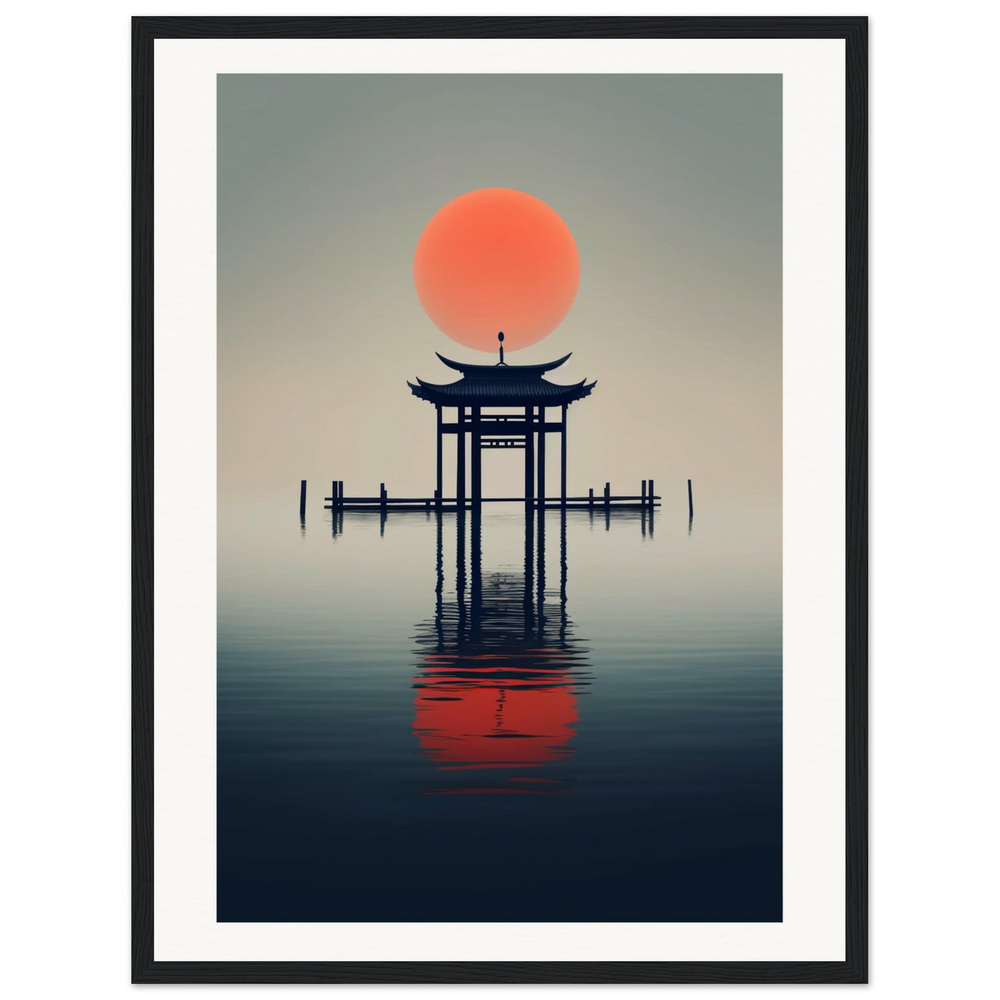 Pagoda Matte Paper Wooden Framed Poster