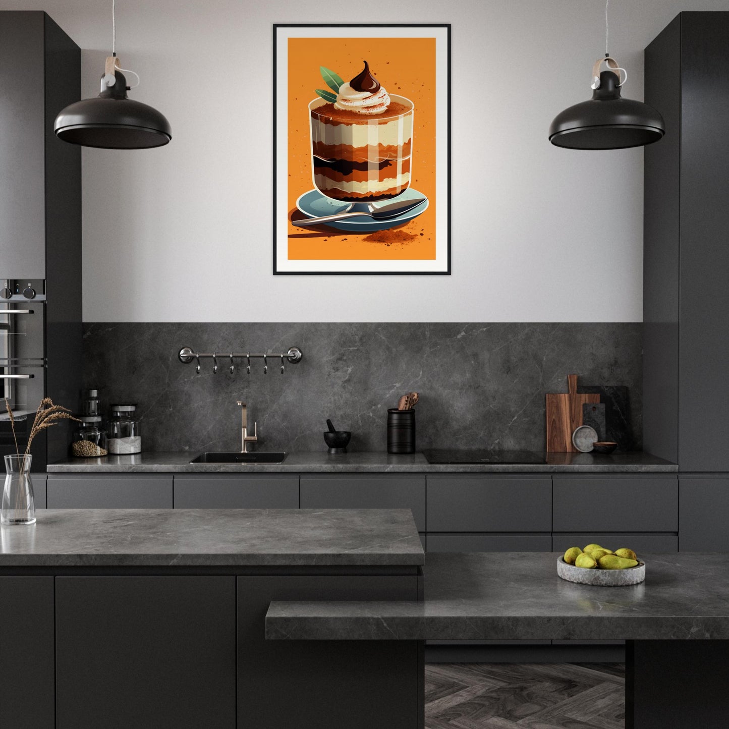 Tiramisu Wooden Framed Poster