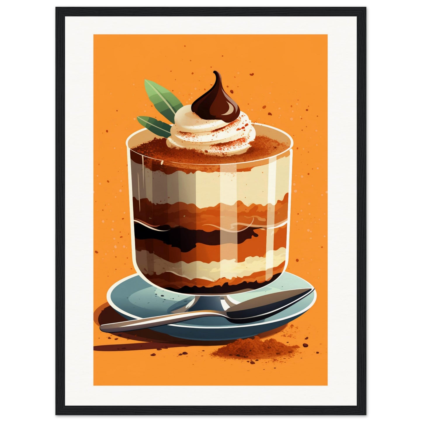 Tiramisu Wooden Framed Poster