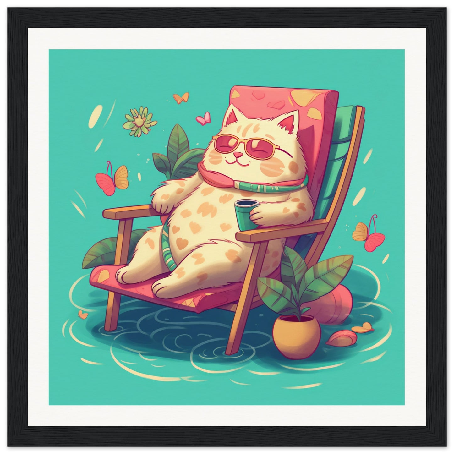 Me-ow Time Matte Paper Wooden Framed Poster