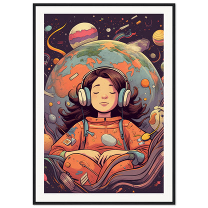 Star Girl Matte Paper Wooden Framed Poster