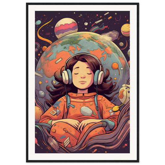 Star Girl Matte Paper Wooden Framed Poster