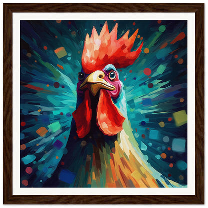 Rooster Wooden Framed Poster