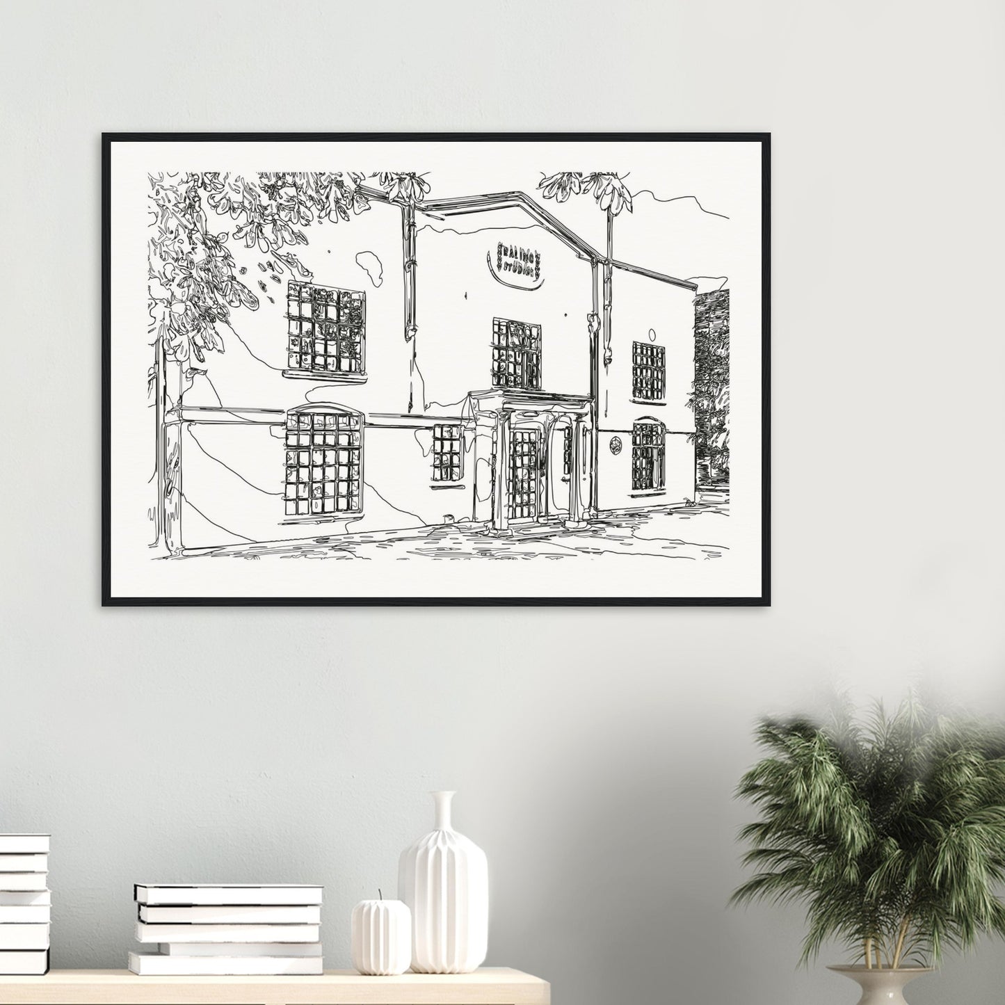 Ealing Studios Sketch Wooden Framed Poster