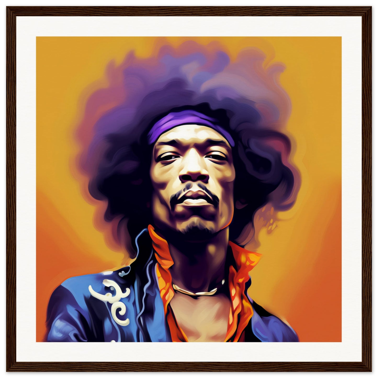 Jimi Wooden Framed Poster