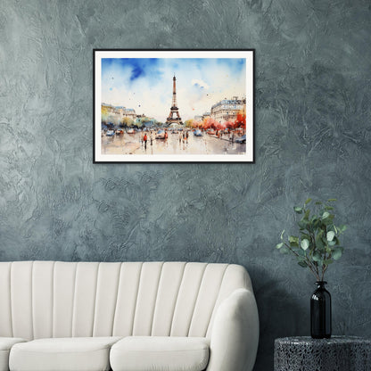 Spring Time in Paris Wooden Framed Poster