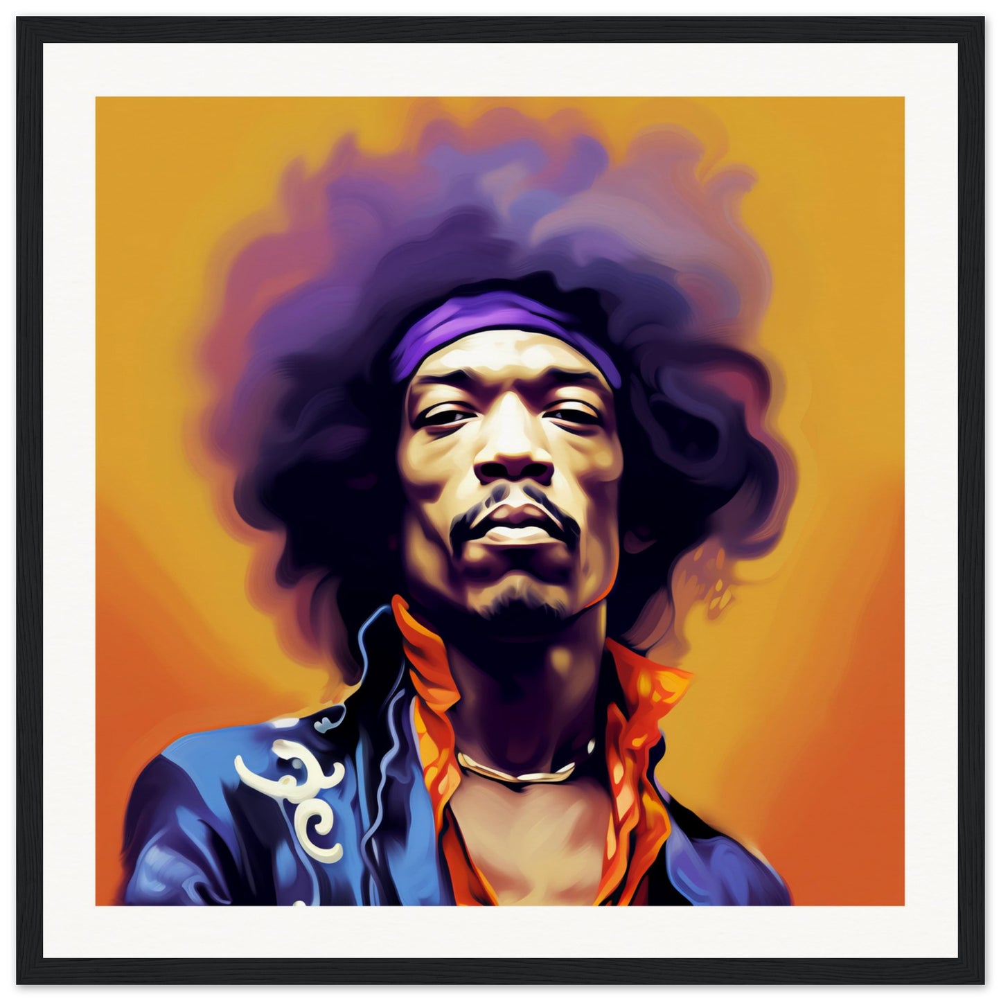 Jimi Wooden Framed Poster