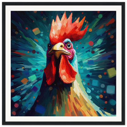 Rooster Wooden Framed Poster