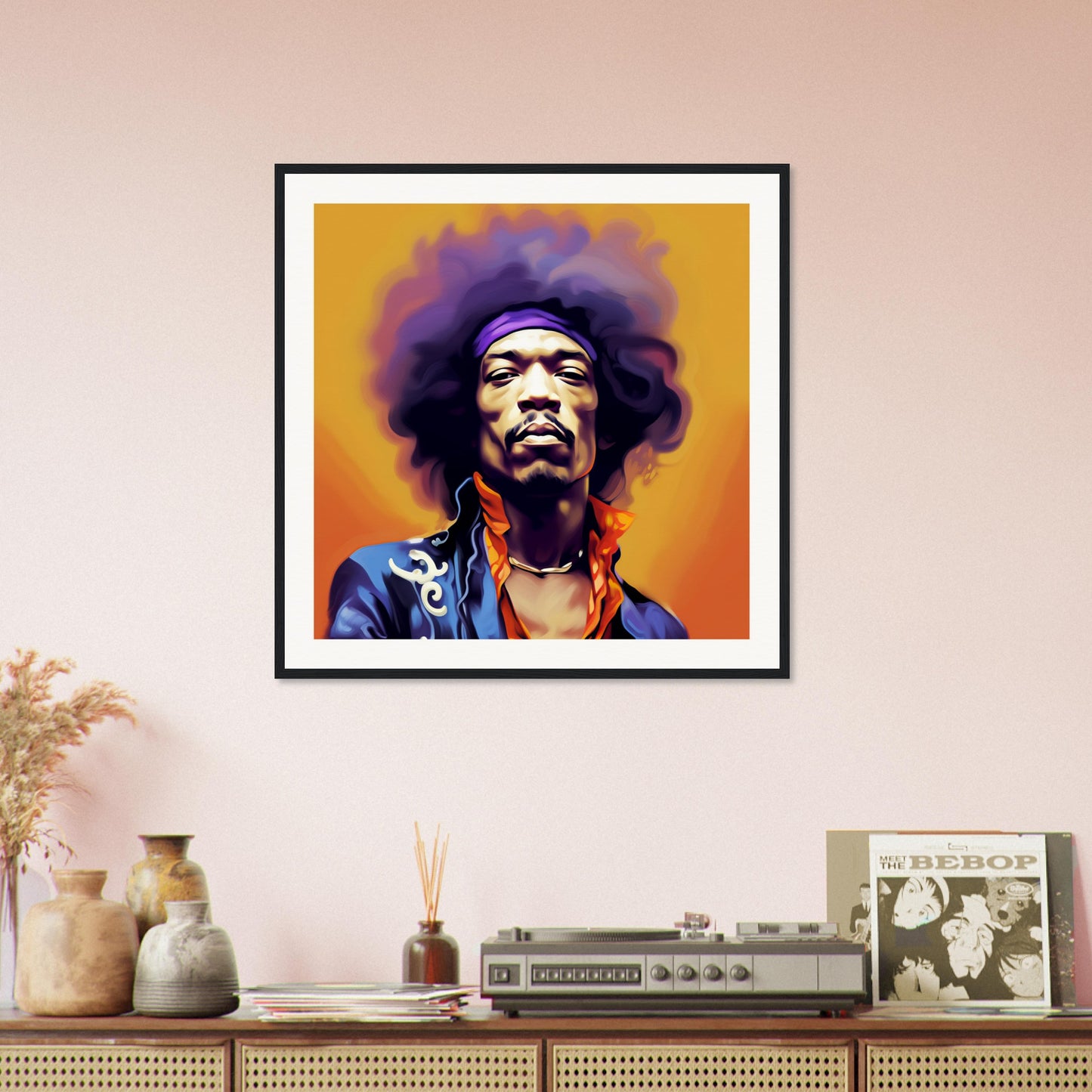 Jimi Wooden Framed Poster
