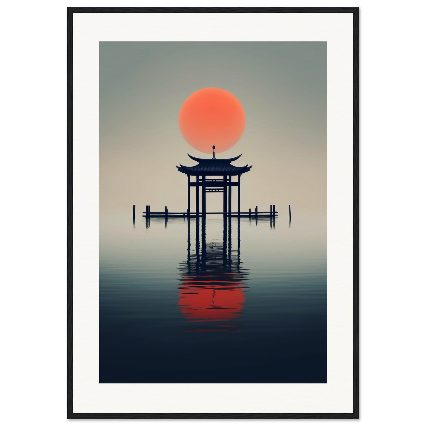 Pagoda Matte Paper Wooden Framed Poster