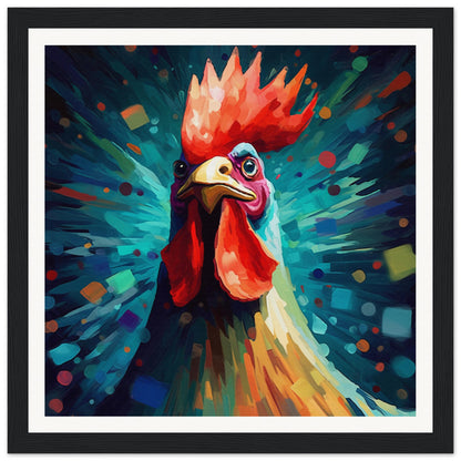 Rooster Wooden Framed Poster