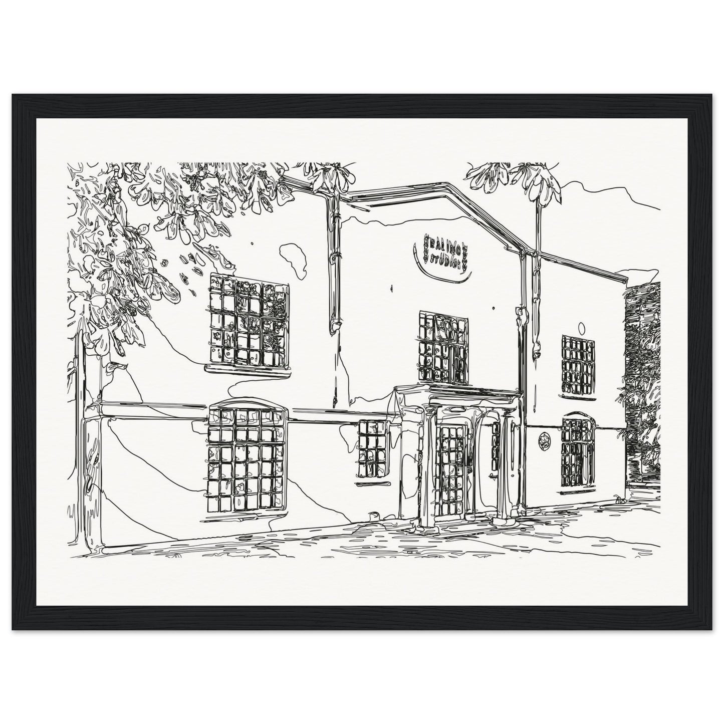 Ealing Studios Sketch Wooden Framed Poster