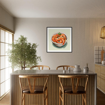 Chines Prawn Wooden Framed Poster