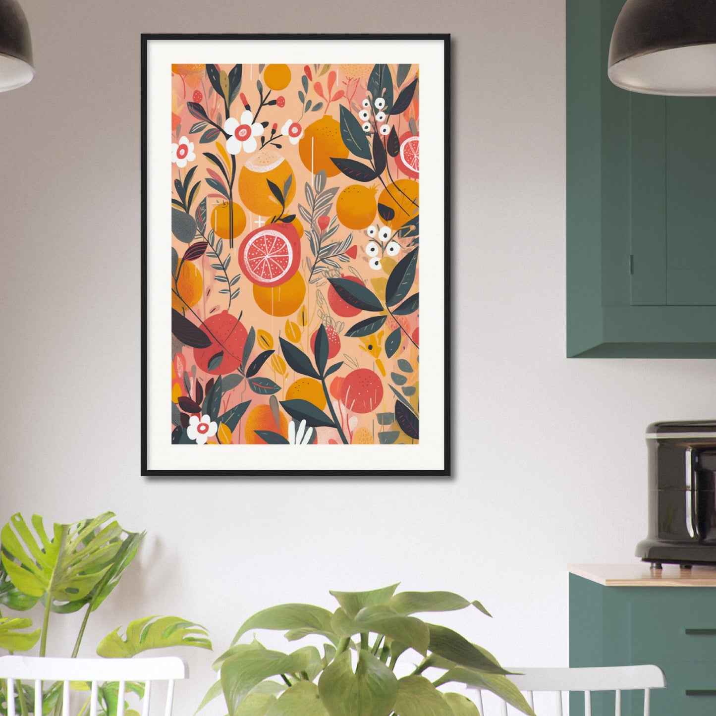 Calabrian Citrus Fruits Wooden Framed Poster