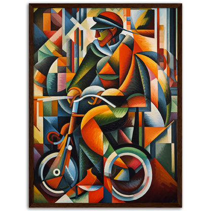 Cyclist Matte Paper Wooden Framed Poster