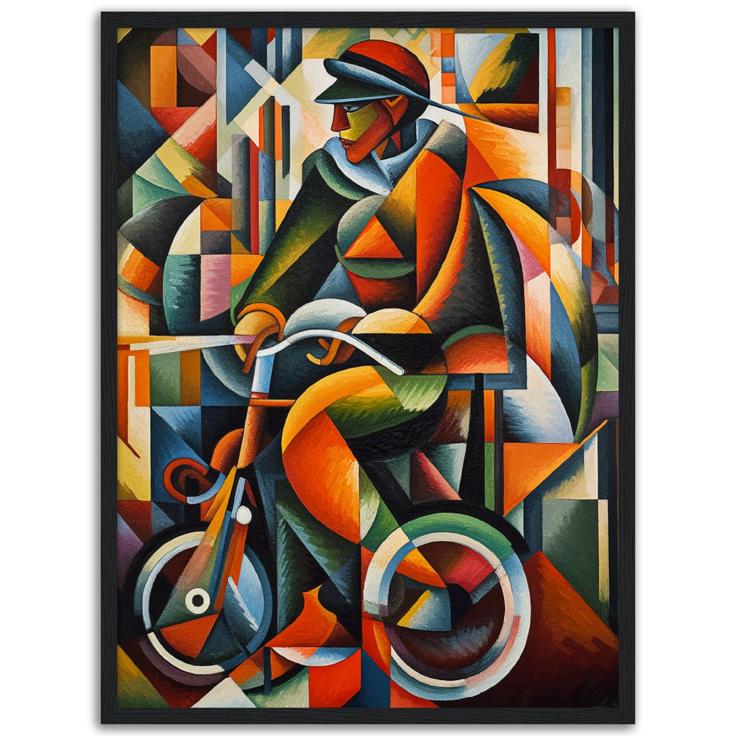Cyclist Matte Paper Wooden Framed Poster