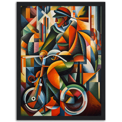 Cyclist Matte Paper Wooden Framed Poster